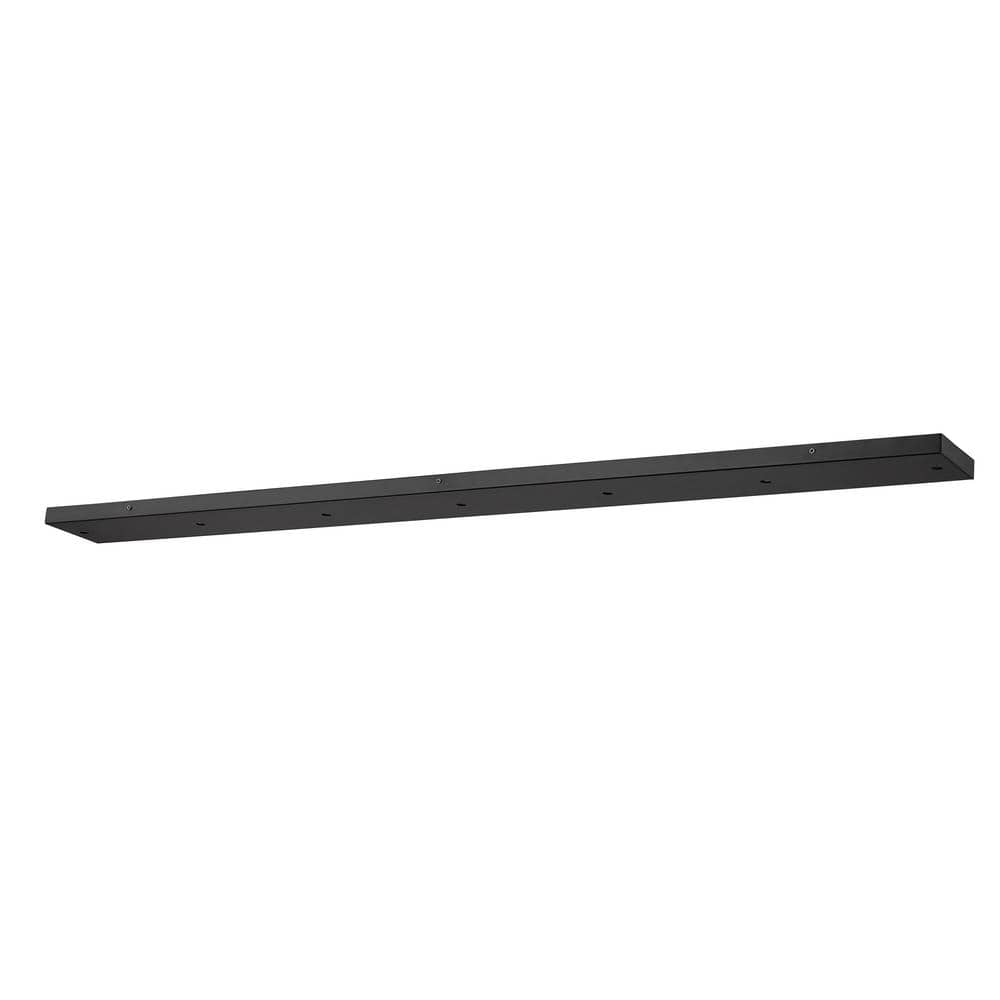 Multi Point Canopy 54 in. 7-Light Matte Black Linear Ceiling Plate