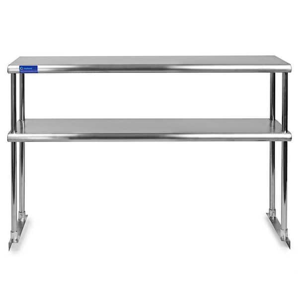 AMGOOD 12 in. x 24 in. Stainless Steel Double OverShelf for Kitchen Utility Table : 2-Tier Overshelf