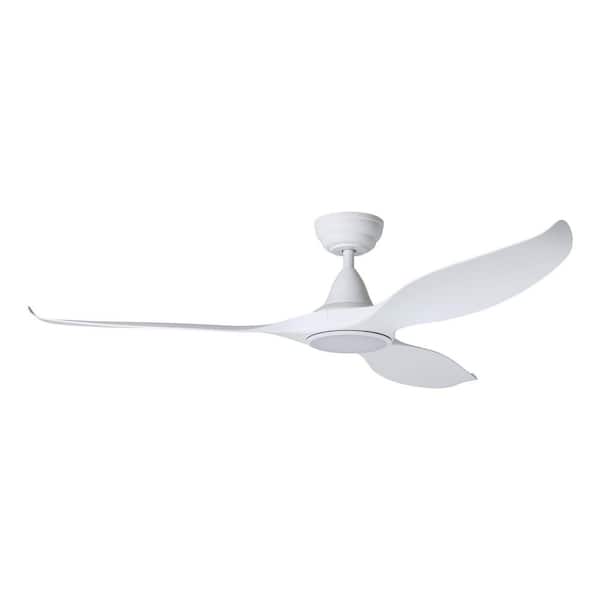 Tirol 60 in. Indoor White Ceiling Fan with Warm White Integrated LED