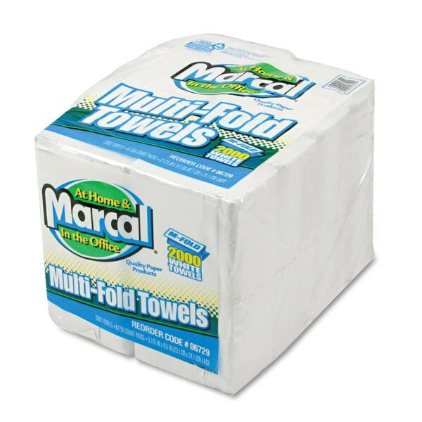 Marcal Multi-Fold 1-Ply White Paper Towels (250 Sheets per Pack, 8 Packs per Carton)