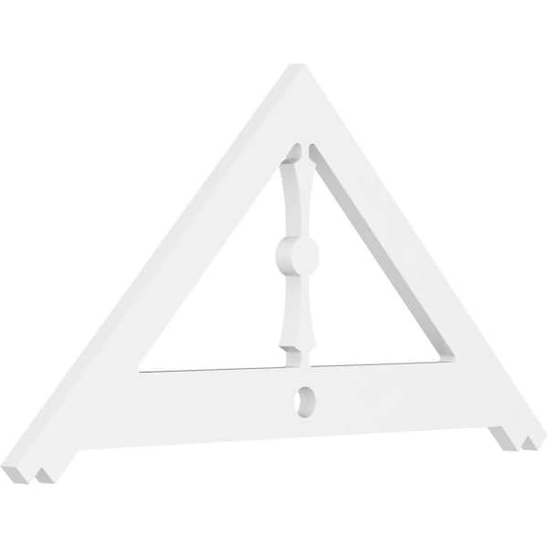 Ekena Millwork 1 in. x 36 in. x 18 in. (12/12) Pitch Artisan Gable Pediment Architectural Grade PVC Moulding