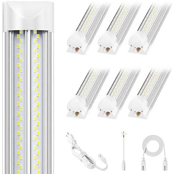 8ft 100-Watt LED Shop Light, Super Bright 15000LM, Linkable for Garage, Warehouse, Basement, Storage Area, 6-Pack