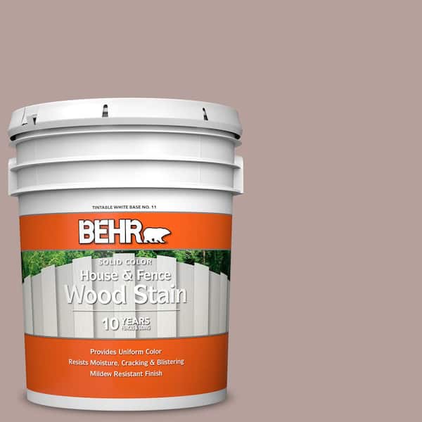 BEHR 5 gal. #N130-4 Plum Taupe Solid Color House and Fence Exterior Wood Stain