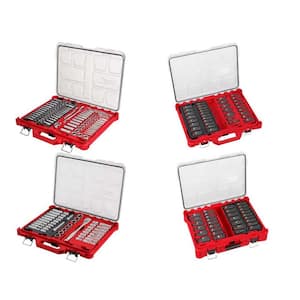 1/4 in., 3/8 in., and 1/2 in. Drive SAE/Metric Ratchet and Socket PACKOUT Set with SHOCKWAVE Socket Set (220-Piece)