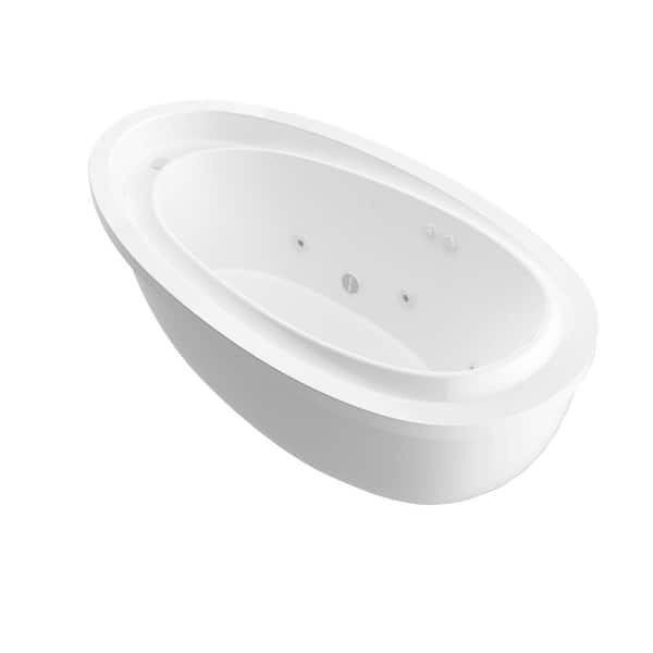 Universal Tubs Mystic 5.9 ft. Acrylic Jetted Flatbottom Whirlpool Bathtub with Reversible Drain in White
