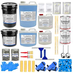 4.5 Gal. Blue Gloss 2 Part 900 sq.ft. Epoxy Kit Interior/Exterior Concrete Basement & Garage Roller Floor Paint Coating