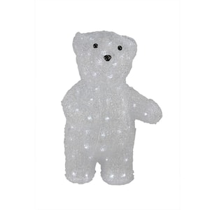 17 in. Pre-Lit Commercial Grade Acrylic Polar Bear Christmas Display Decoration - Polar White LED Lights