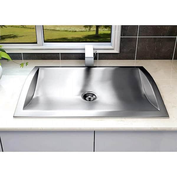 Unbranded Hardy 3 in. Drop-In Bathroom Sink in Stainless Steel
