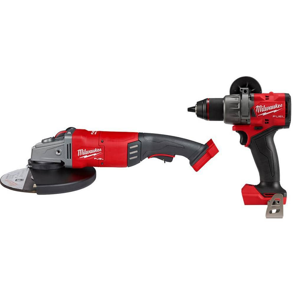 M18 FUEL 18-Volt Lithium-Ion Brushless Cordless 7 in./9 in. Angle Grinder with M18 FUEL Hammer Drill -  Milwaukee, 2785-20-2904-20