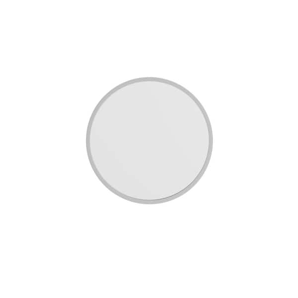 16 in. W x 16 in. H Modern Round Silver Wall Mounted Mirror