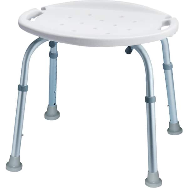 Carex Health Brands Carex Adjustable Plastic Bath and Shower Stool in White