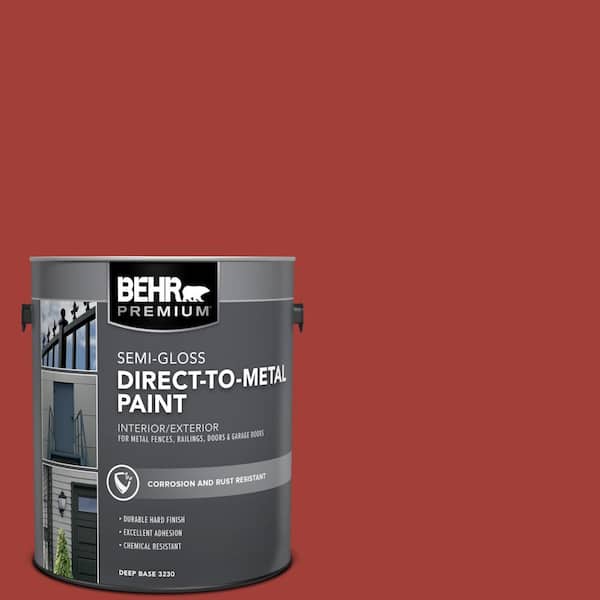 BEHR PREMIUM 1 gal. #PPU2-16 Fire Cracker Semi-Gloss Direct to Metal Interior/Exterior Paint