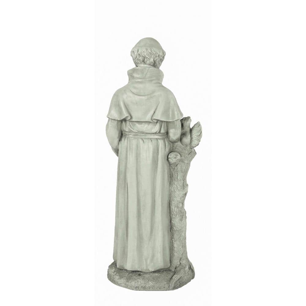 31" Gray Magnesium Oxide Saint Francis Garden Statue
