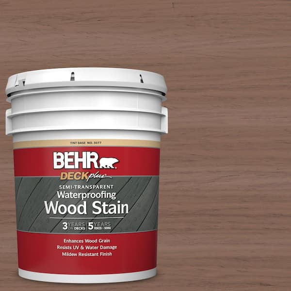 BEHR DECKplus 5 gal. #ST-148 Adobe Brown Semi-Transparent Waterproofing Exterior Wood Stain