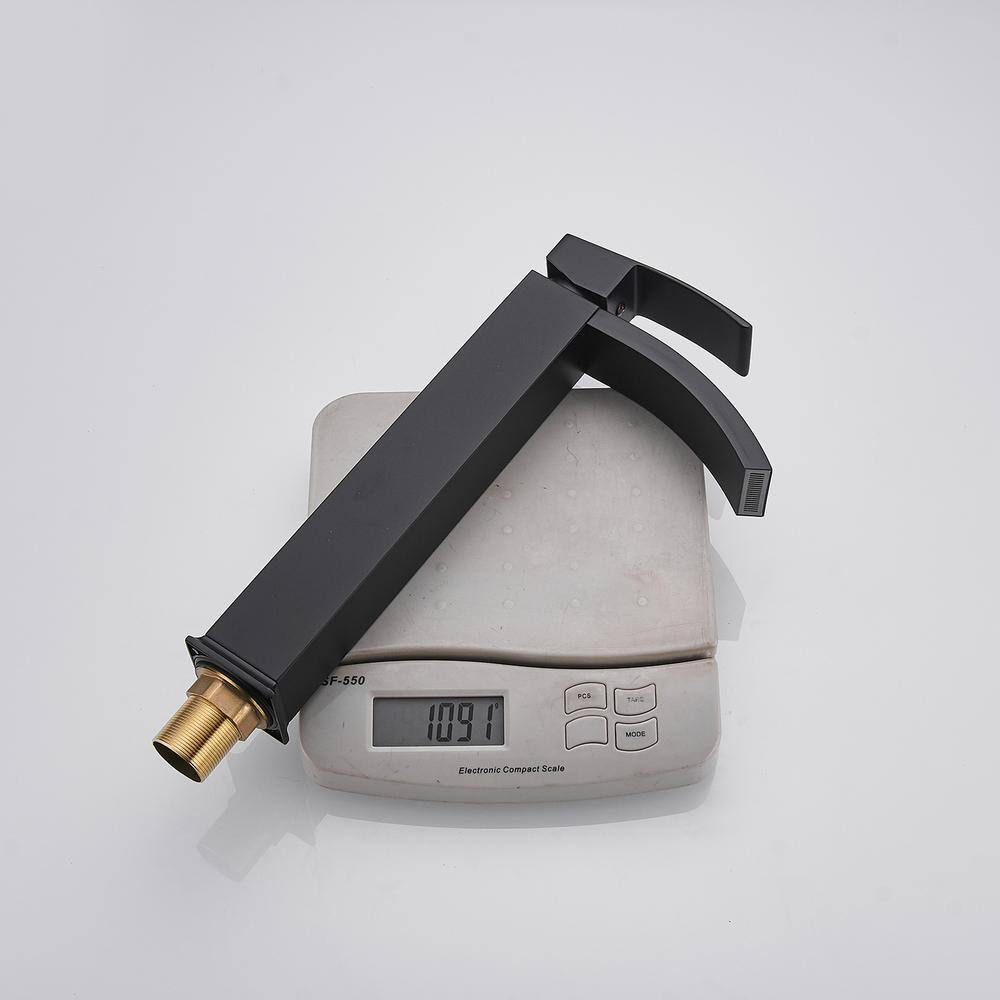Matte Black Stainless Steel High Arc Bathroom Faucet
