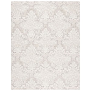 Micro-Loop Beige 10 ft. x 14 ft. Medallion Solid Color Area Rug
