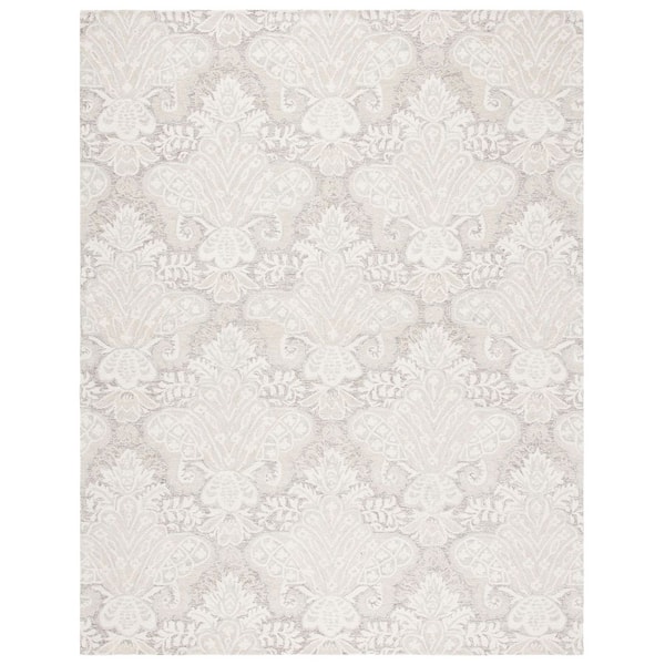 SAFAVIEH Micro-Loop Beige 8 ft. x 10 ft. Medallion Solid Color Area Rug