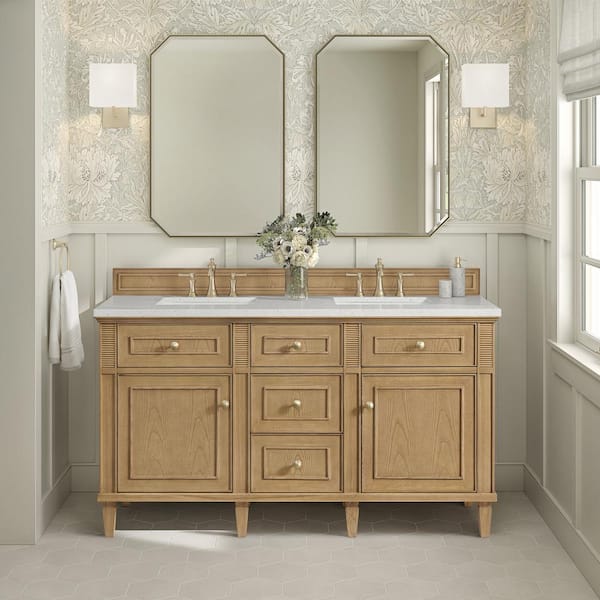 Lorelai 60.0 in. W x 23.5 in. D x 34.06 in. H Double Bathroom Vanity in Light Natural Oak with Lime Delight Quartz Top