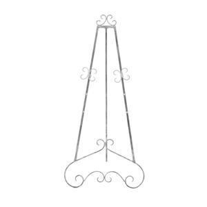 Gray Metal Extra Large Free Standing Adjustable Display Stand Scroll Easel with Chain Support
