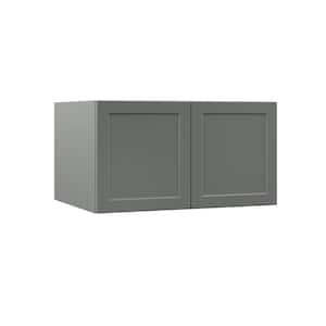 Designer Series Melvern Storm Gray Shaker Assembled Wall Kitchen Cabinet (33 in. x 18 in. x 24 in.)
