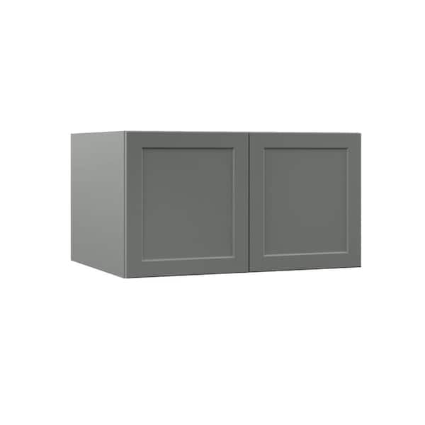 Hampton Bay Designer Series Melvern Storm Gray Shaker Assembled Wall Kitchen Cabinet (33 in. x 18 in. x 24 in.)