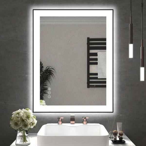 Bathroom Mirror with Front Lights 20 x 28 Inch LED Lit Vanity Mirror Wall store Mount