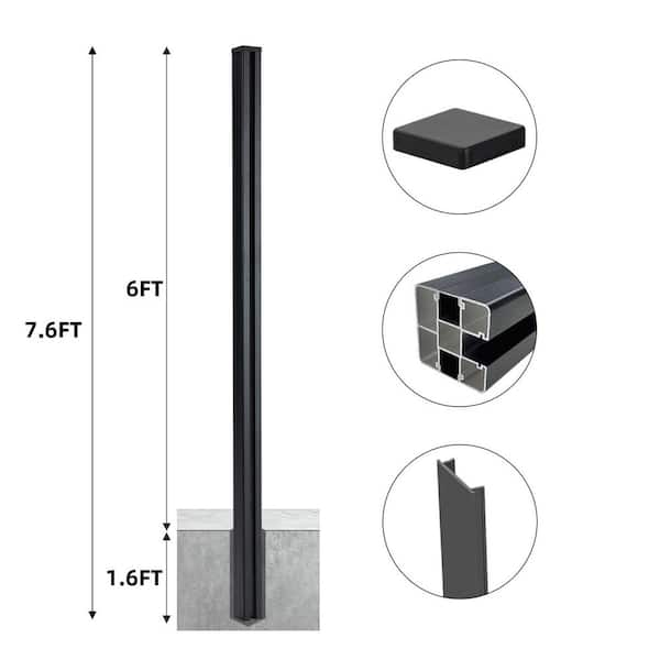 Mount Solus Outdoor Lighting Post Mount Solus 6-Foot Aluminum & Base - Interlocking ...