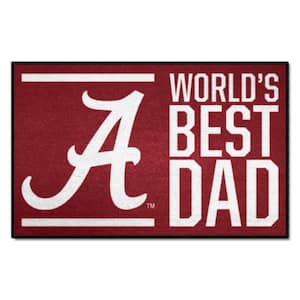 Alabama World's Best Dad Crimson 1.5 ft. x 2.5 ft. Starter Area Rug