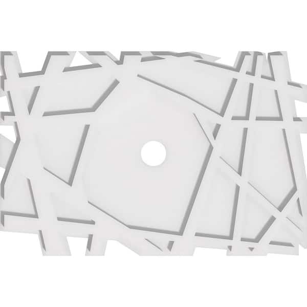 Ekena Millwork 24 in. W x 16 in. H x 2 in. ID x 1 in. P Novo Architectural Grade PVC Contemporary Ceiling Medallion