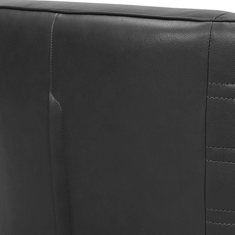 Pewter Leather Swivel Barrel Accent Chair with Wood Frame