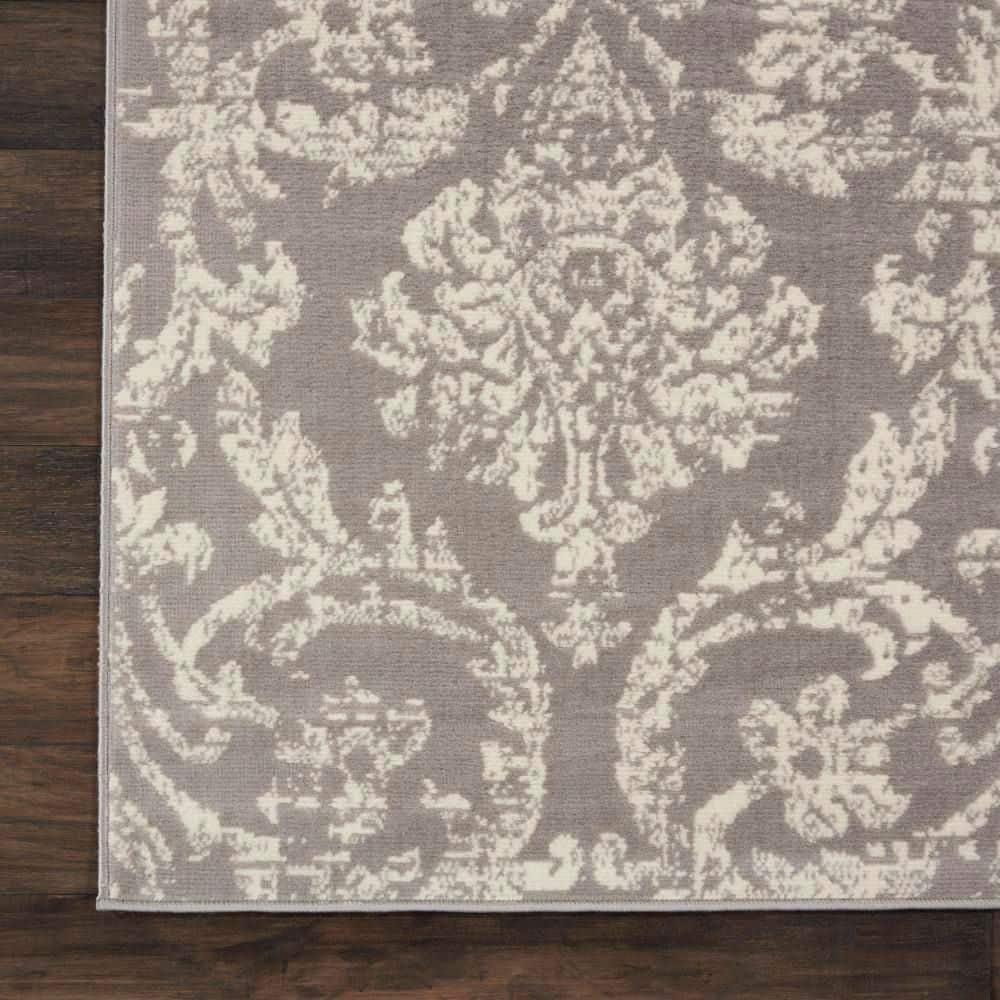 Nourison Jubilant Grey Damask 7' x 10' Area Rug