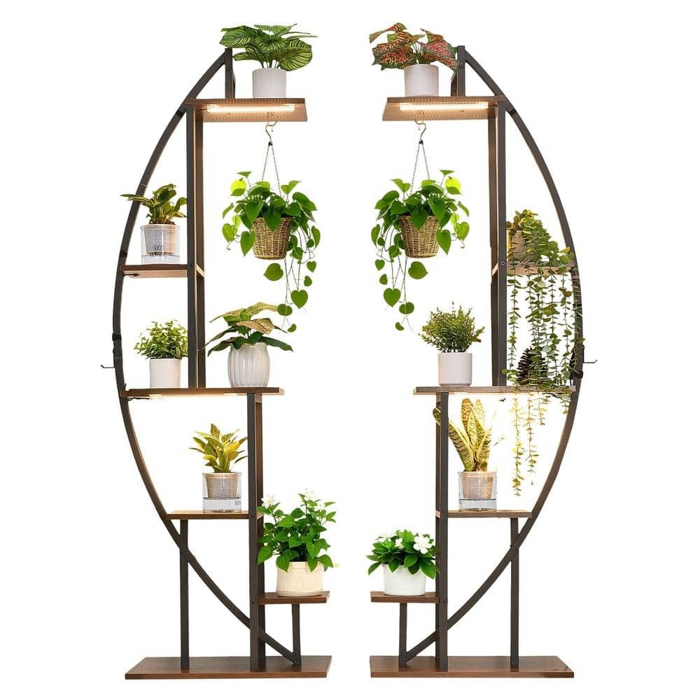 63 in. Tall 6-Tier Corner Plant Stand with Grow Lights, 2-Pack price history on PriceWatchPro