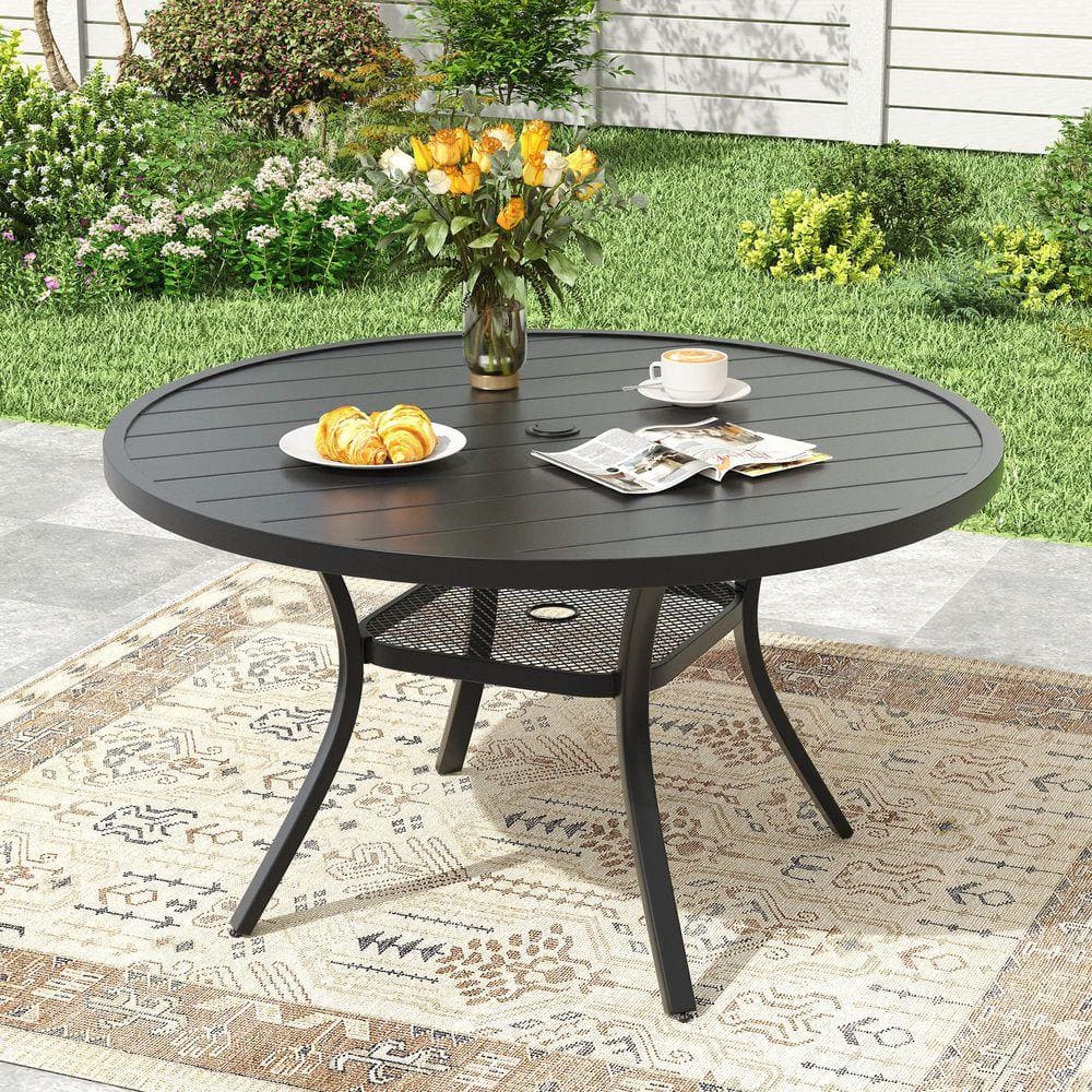 fitted flowered 54 round patio table cover with umbrella hole Outdoor Tablecloth and Zipper, 45