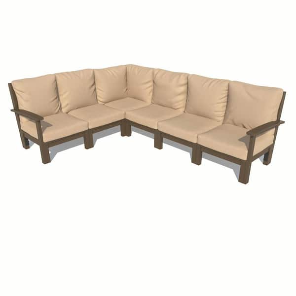 Highwood Bespoke Deep Seating 6-Piece Plastic Outdoor Sectional Sofa Set with Cushions