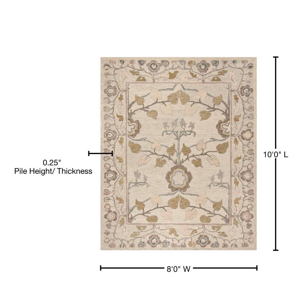 Gray Handmade Wool 8' x 10' Tufted Area Rug