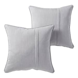 Sunbrella Granite Square Outdoor Throw Pillow with Pleat (2-Pack)