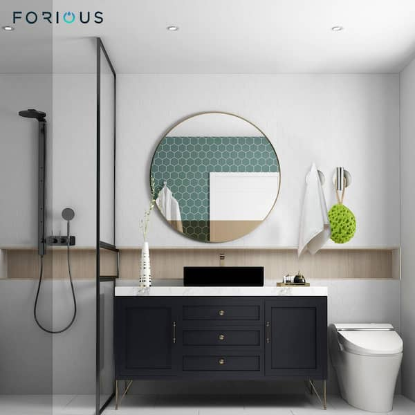 FORIOUS Brushed Gold Double-Hook Wall Mount Towel Hook in the Towel Hooks  department at