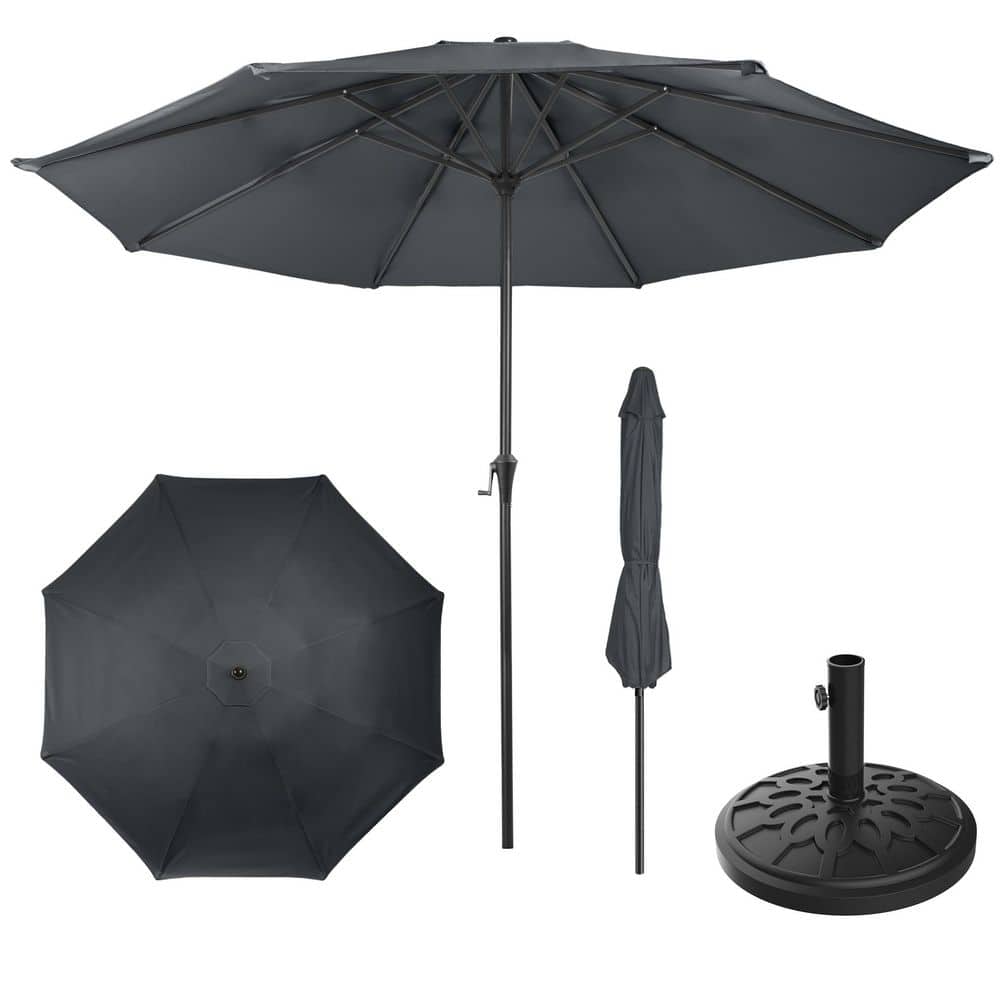 9 ft. Round Patio Umbrella with 19 lb. Weighted Base, 108 in. Outdoor Umbrella in Dark Gray price history on PriceWatchPro