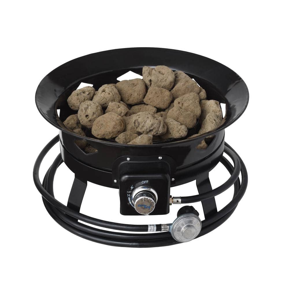 Flame King 19-Inch Black Portable Gas Fire Pit