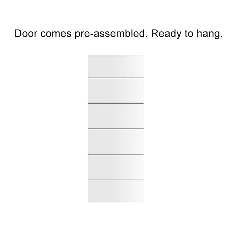 24" x 80" Primed Hollow Core Barn Door Kit with Oil Rubbed Bronze Hardware