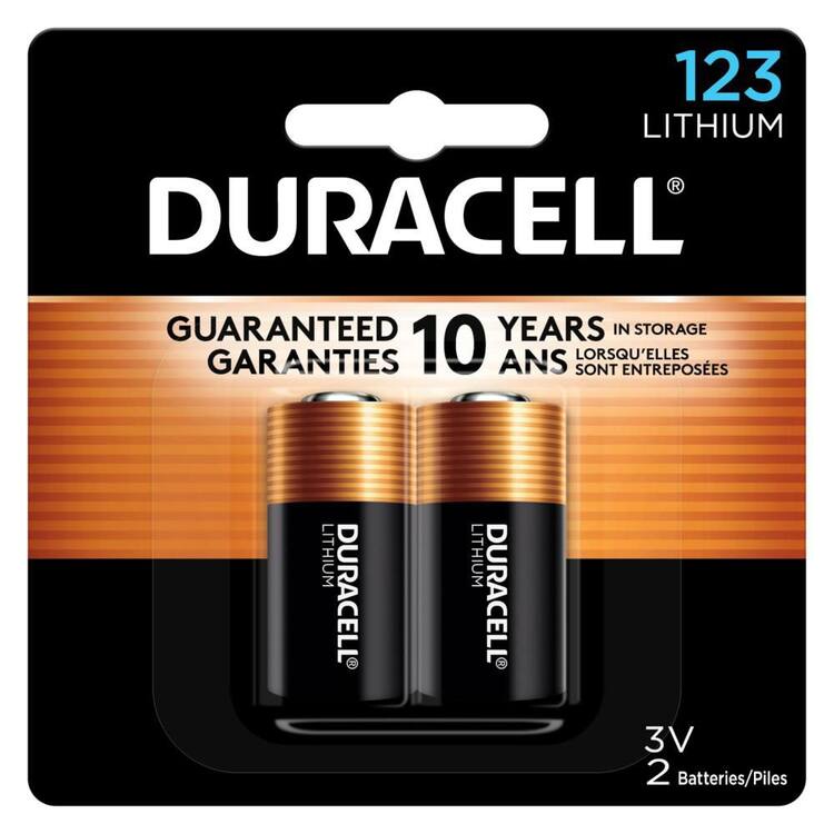 Duracell CR123 3-Volt High Power Lithium Battery for Flashlights, Security Devices, and Home Safety and Automation (2-Pack)