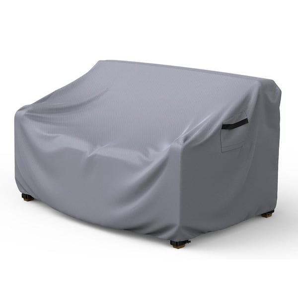 Heavy Duty Waterproof 3-Seater Patio Cover, Outdoor Sofa Furniture Cover with Air Vents & Convenient Handles (Gray)