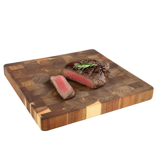 13.75 Inch Square Thick Acacia Wood Cutting Board