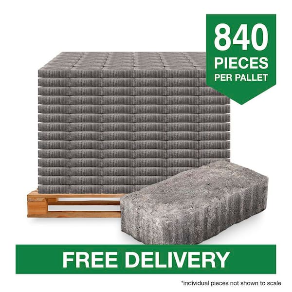 Clayton 7 in. L x 3.5 in. W x 1.77 in. H Greystone Concrete Paver (840-Pieces/143 sq. ft. /Pallet)