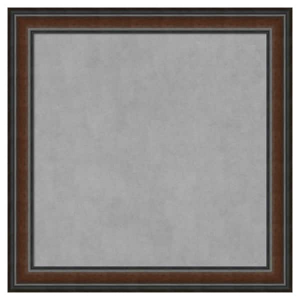 Amanti Art Cyprus Walnut 29 in. x 29 in. Framed Magnetic Board