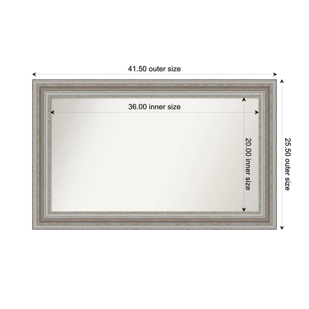 Amanti Art Parlor Silver 41.5 in. x 25.5 in. Custom NonBeveled Recycled Polystyrene Framed