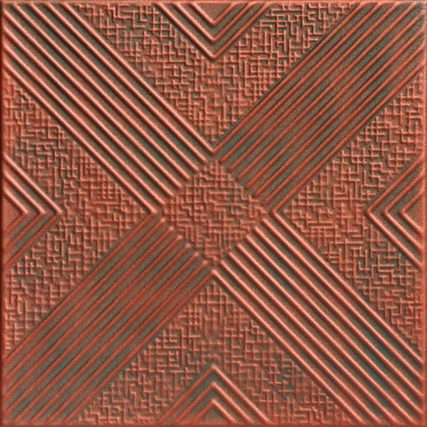 A La Maison Ceilings Hidden Treasure Copper Patina 1.6 ft. x 1.6 ft. Decorative Foam Glue Up Ceiling Tile (21.6 sq. ft./case)