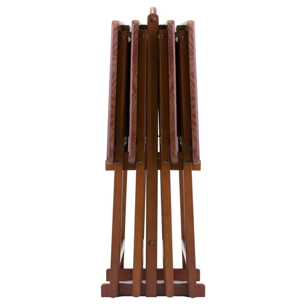 Alex19.06 in. Walnut 5-Piece Snack Table - thumbnail 2