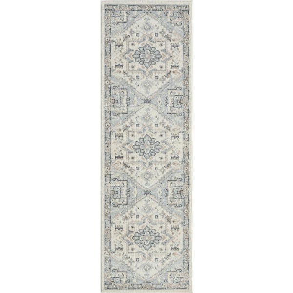 Tuscany Oriental Cream 2 ft. x 8 ft. Indoor Runner Rug