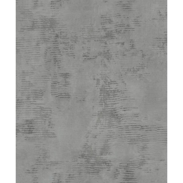 Advantage 57.8 sq. ft. Osborn Charcoal Distressed Texture Strippable Wallpaper Covers
